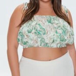 Forever 21 Plus women tropical crop top size 0X